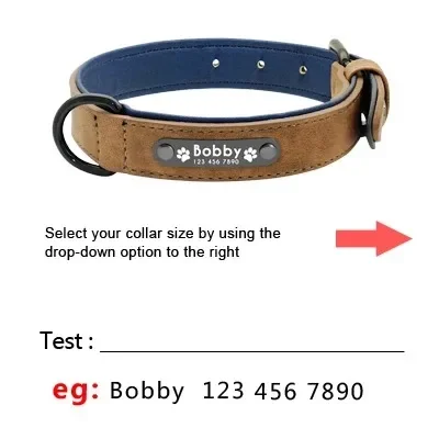 Personalisierte individuelle Hundehalsbänder aus Leder mit Namens-ID-Tags für kleine/mittlere/große Hunde: Einzigartige Haustierzubehör für Pitbull, Bulldogge und Beagle – Detail 3