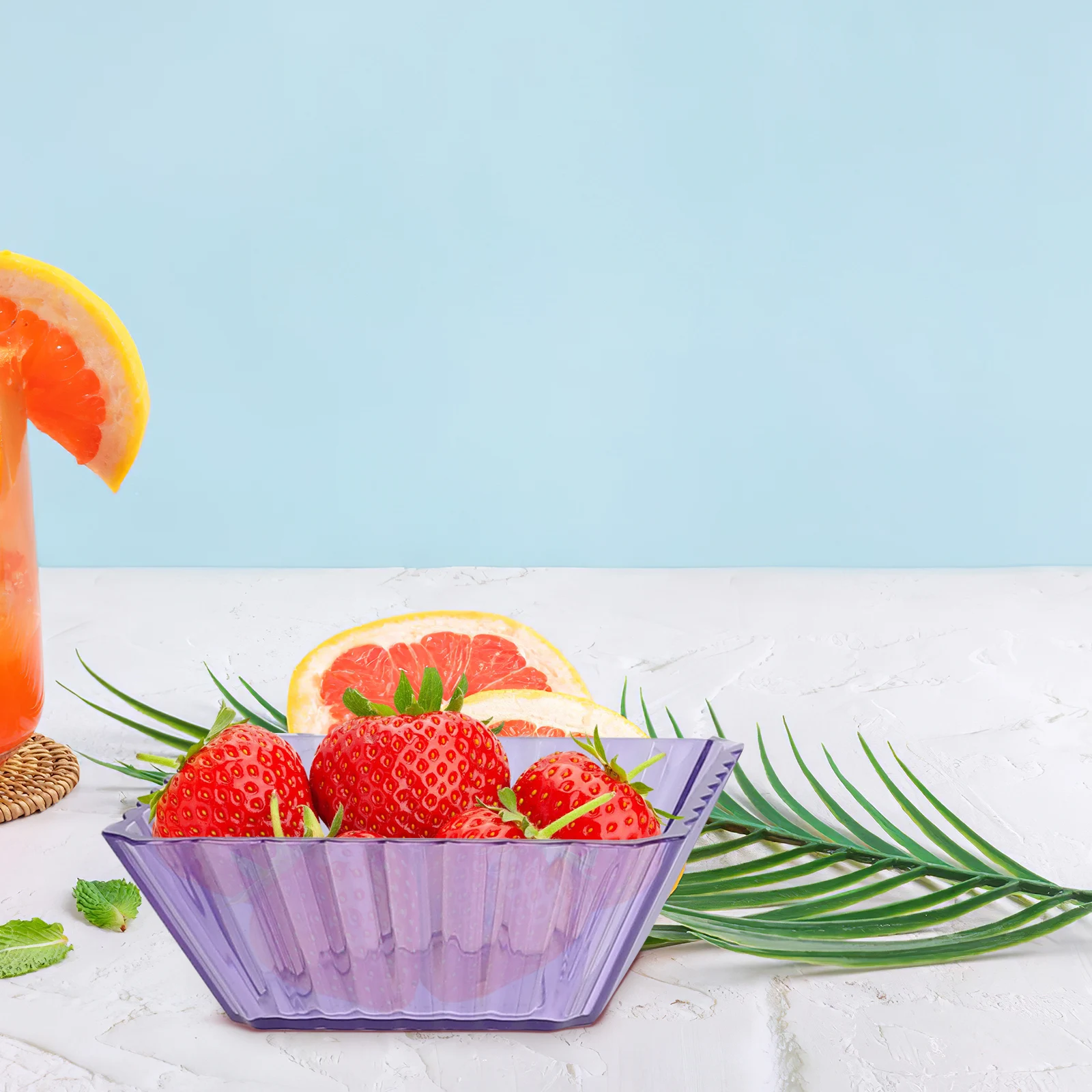 

4Pcs Creative Plastic Snack Plates Fruit Plate Set for Bar Ktv Party Dessert Salad Serving Bowls Snack Bowl Rice Bowl