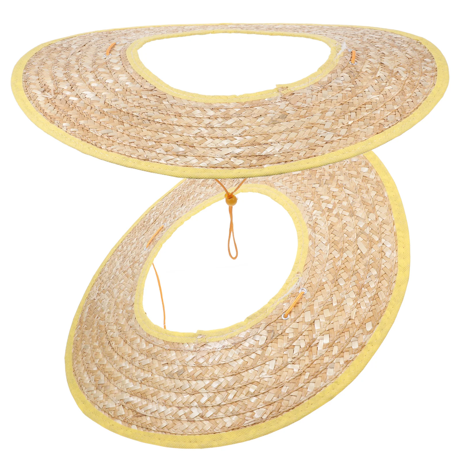 

2pcs Straw Sun Visor Hard Hat Shade 45cm Brim Gardening Building Cycling Outdoor Sun Protection Lightweight Durable Safety