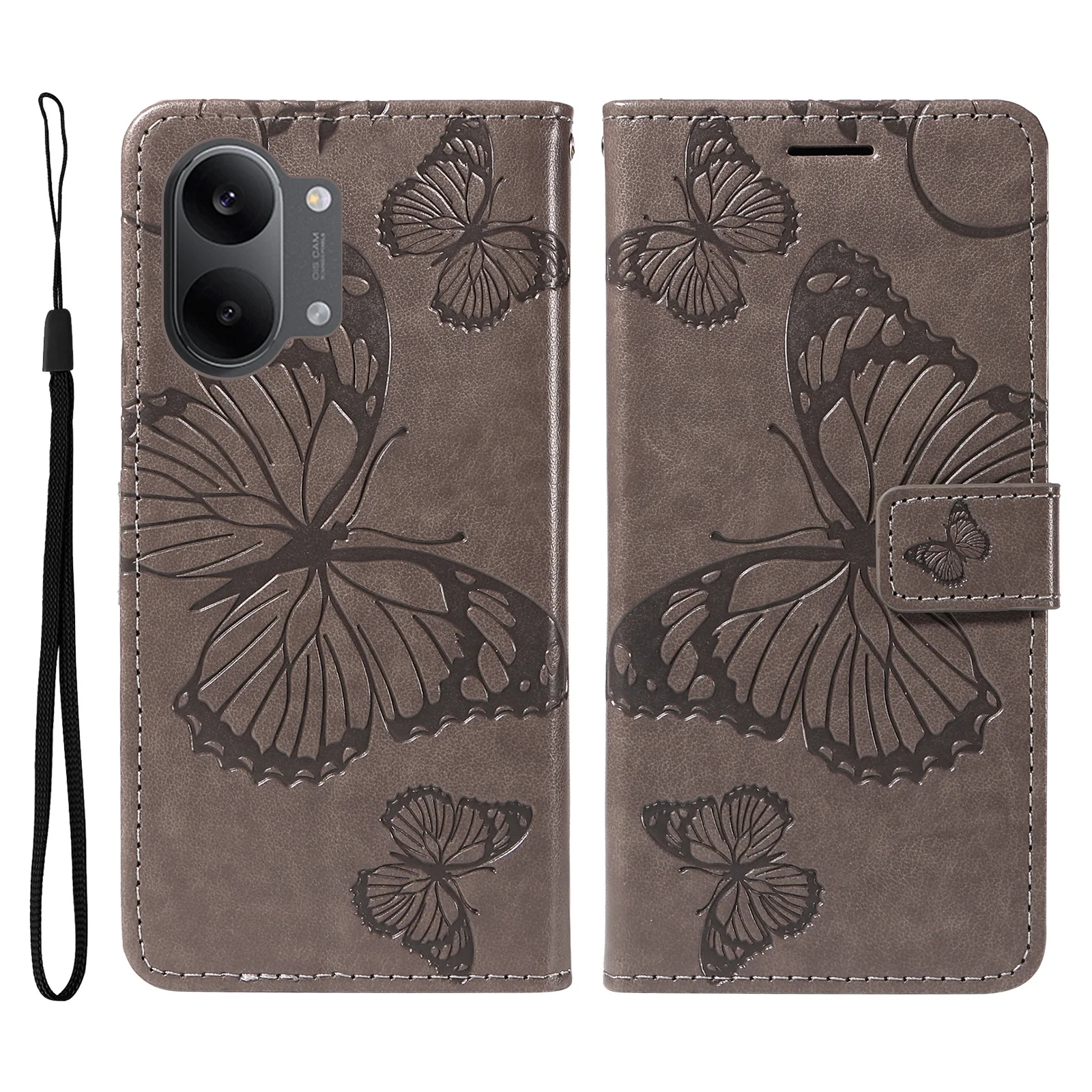 Leder-Brieftaschenhülle für Redmi Note Turbo 5 15 14R 15R 14C 15C 15A A4 A5 A7 K8 K90 Pro Max |   Schmetterlings-Prägedesign