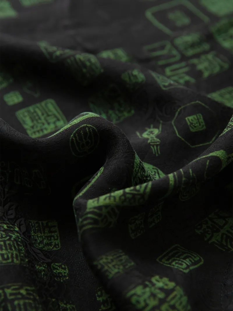 2025 여성 패션 초가을 신상 100% 천연 뽕나무 실크 향기로운 구름사 라운드넥 반팔 벨트 A라인 드레스