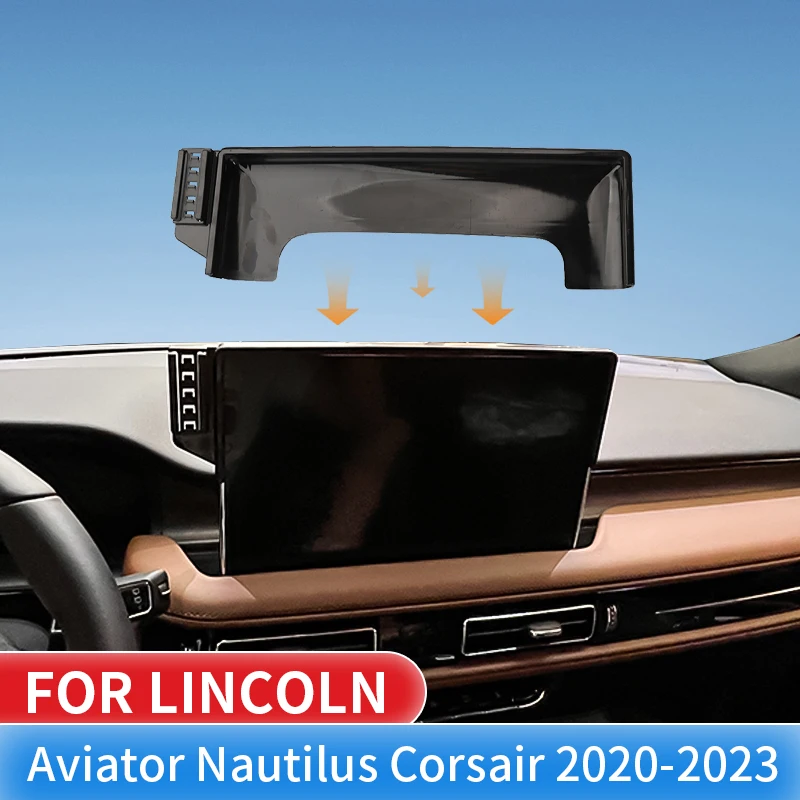 Screen Phone Holder Fixed Bracket Base For Lincoln Aviator 2020-2023 Nautilus 2021-2022 Corsair 2020-2022 Wireless ChargerMount