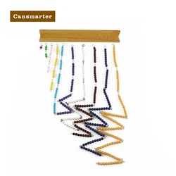 Montessori Baby Toys Wooden Material Math Short Bead Chain Number Practice Teaching Preschool Color Bead Chain Toys for Children