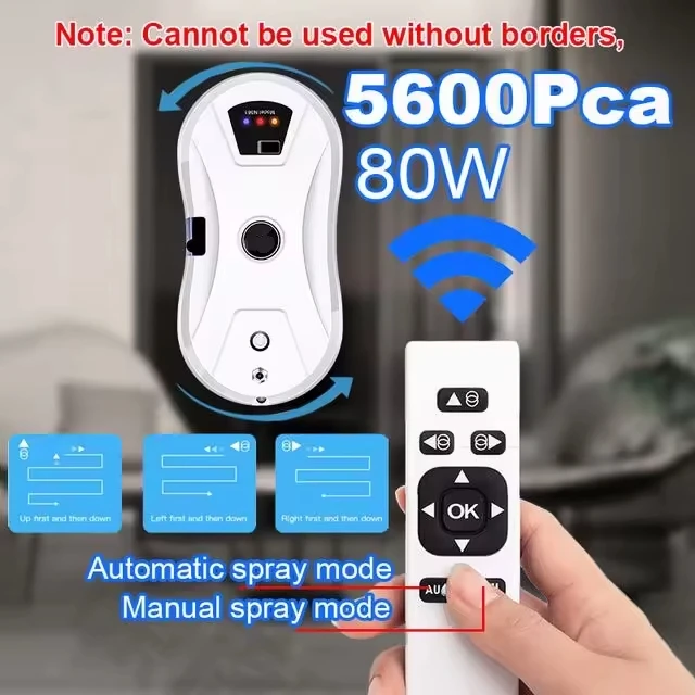 Rechargeable Cordless Wireless Window Vacuum Cleaner Wall Glass Windows Cleaning Robot with Auto Spray