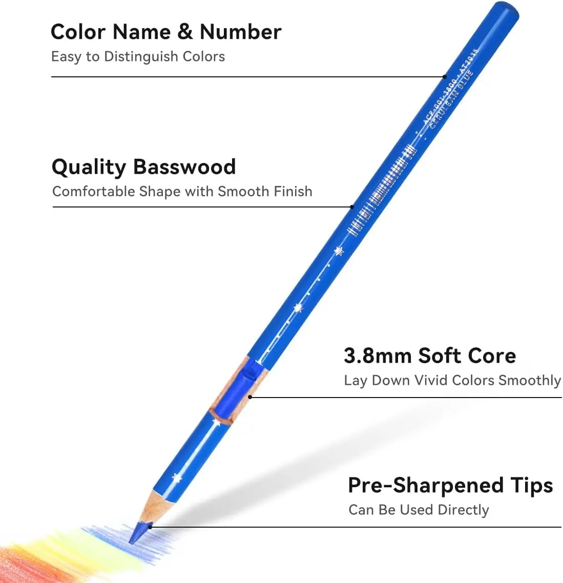 Arrtx 72/126 Colored pencils Soft Core Leads High-Lightfastness Rich Pigments Drawing Pencils for Coloring Sketching