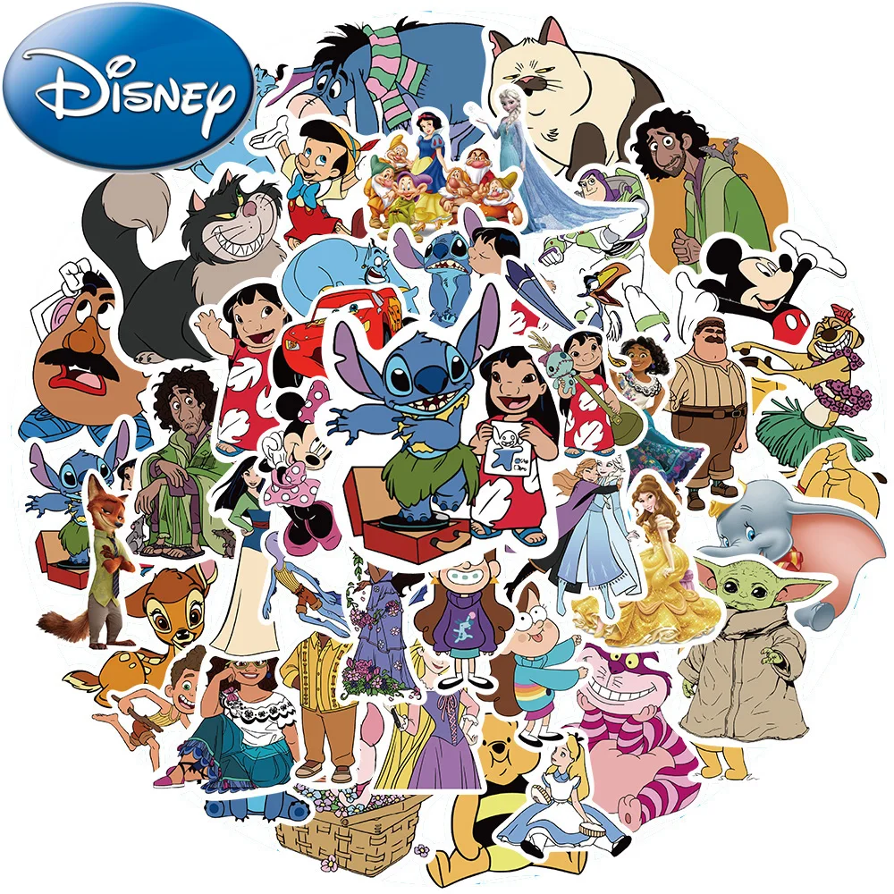 10/30/50/100 Uds Disney dibujos animados mezcla pegatinas de Anime monopatín DIY teléfono equipaje cuaderno lindo Graffiti pegatina calcomanías impermeables