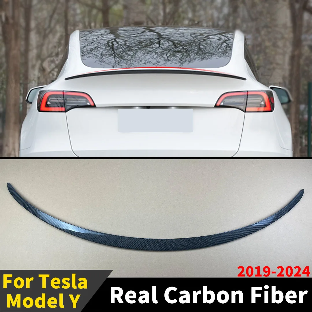 

Sport Rear Trunk Lip Spoiler Wing Deflector Refit Tuning For Tesla Model Y 2019-2024 Real Carbon Fiber High Performance Style