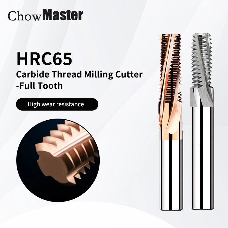 

HRC65 full thread milling cutter, integral tungsten steel alloy coated milling cutter, M356 for processing steel and aluminum