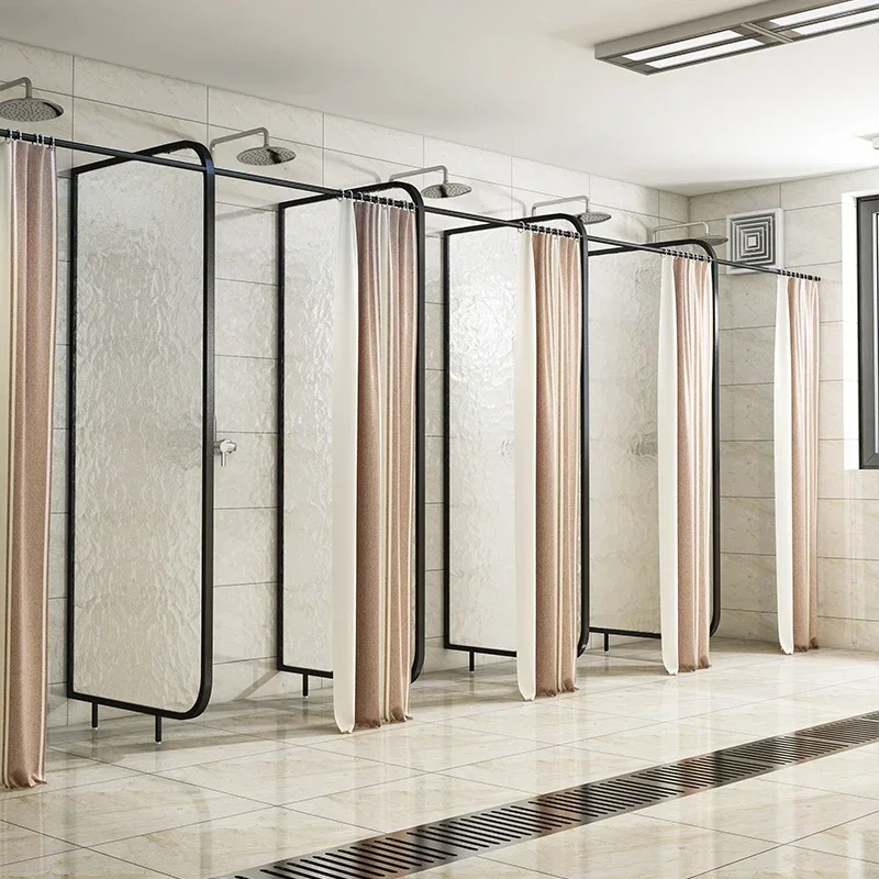 Bathhouse shower room partition stainless steel glass partition board gymnasium swimming pool shower room baffle