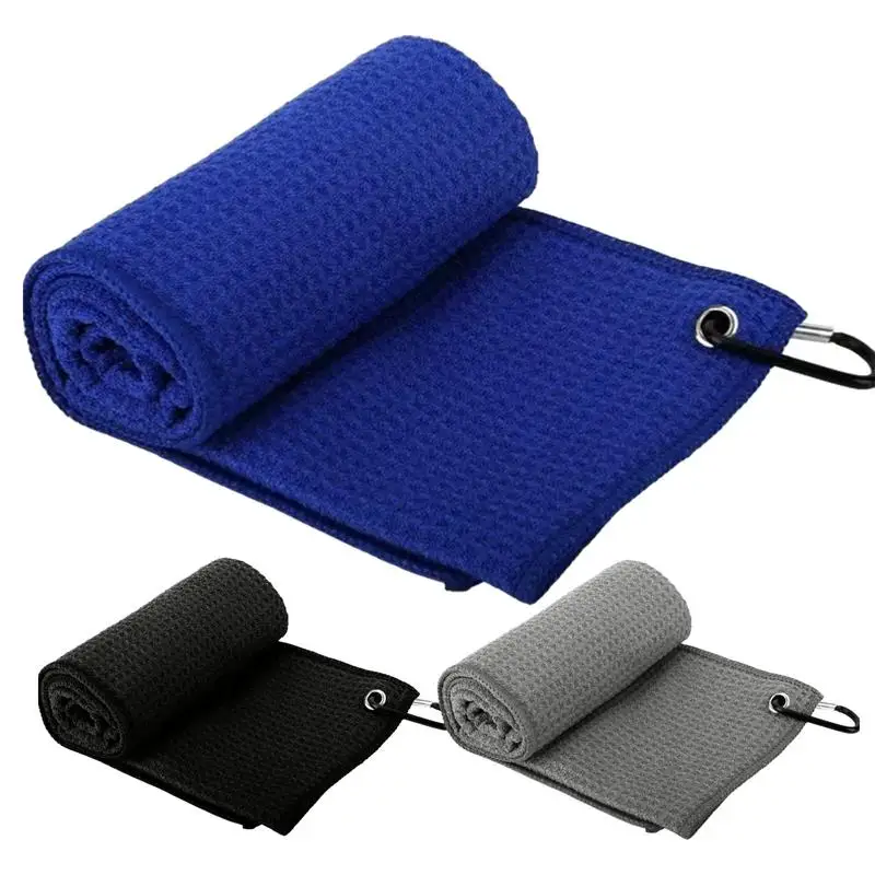 Golf Club Towel Soft Absorbent Golf Club Cleaner Rag Microfiber Quick-Drying Cleaning Towel with Clip Golf Accessories Golf Club