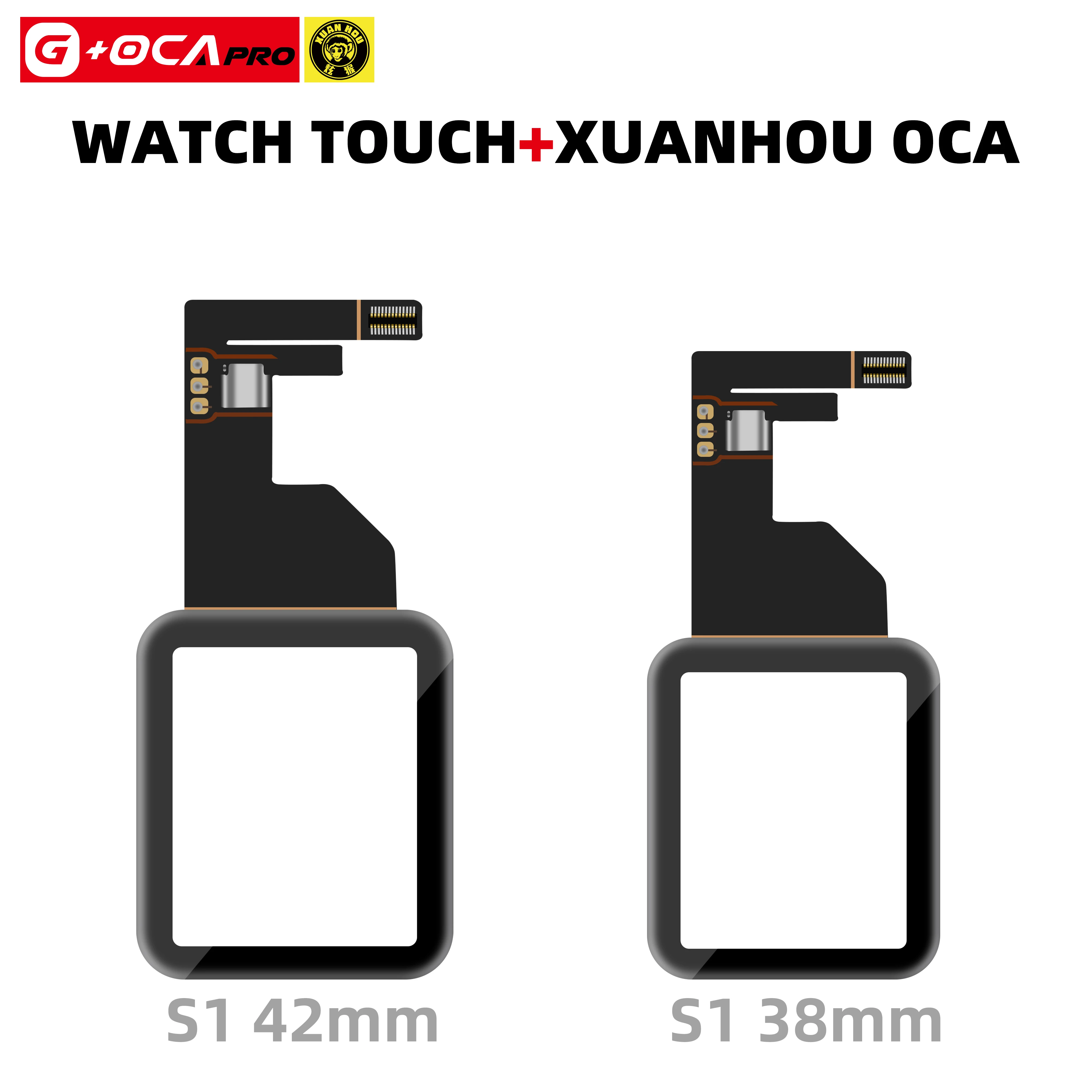 

10PCS G+OCAPRO Touch Screen Digitizer With OCA Glass Lens Panel + OCA For Watch series SE S5 S4 S6 S2 S3 38mm 42mm 40mm 44mm