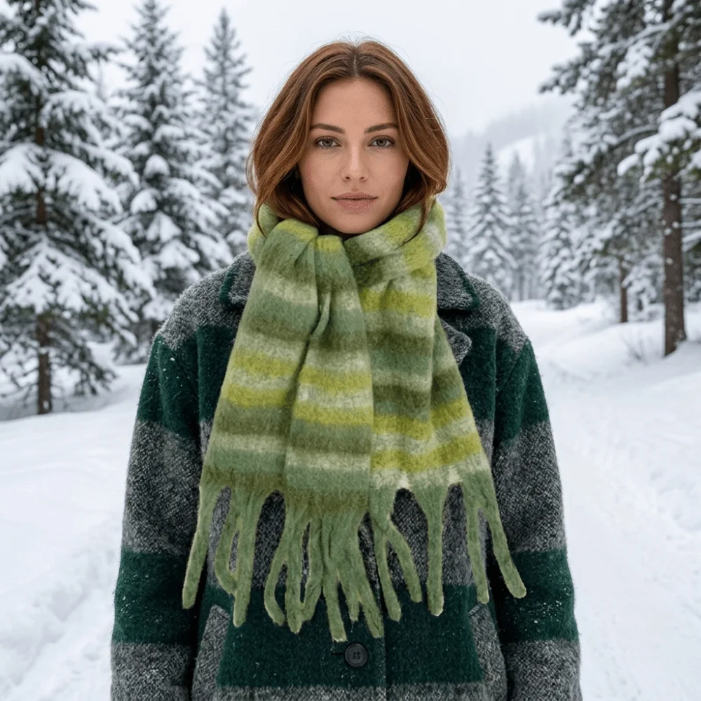 Nefes Alabilen Gökkuşağı Çizgi - Wool Scarf Men incelemesi ve fiyatı