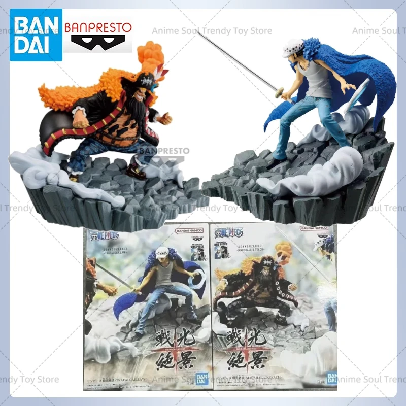 En stock BANDAI NAMCO BANPRESTO ONE PIECE SENKOUZEKKEI Trafalgar D. Ley del agua VS Edward Teach Blackbeard Coleccionista juguetes regalos como