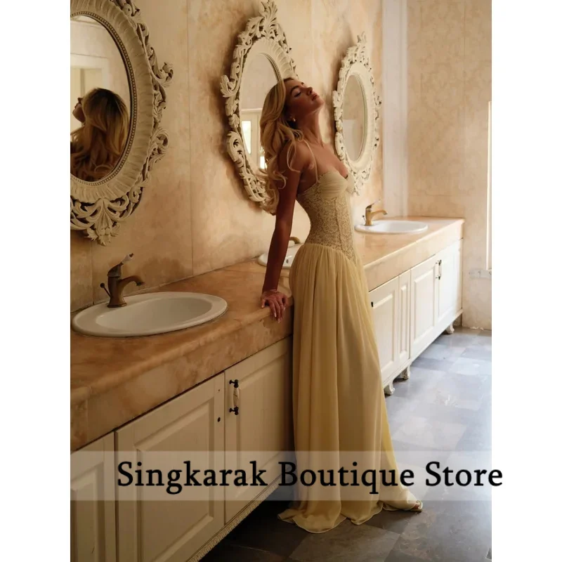 Customized Halter Neck Lace Prom Dress A-Line Floor-Length Vestidos De Noche Elegant Lace-up Back Evening Dresses 2026