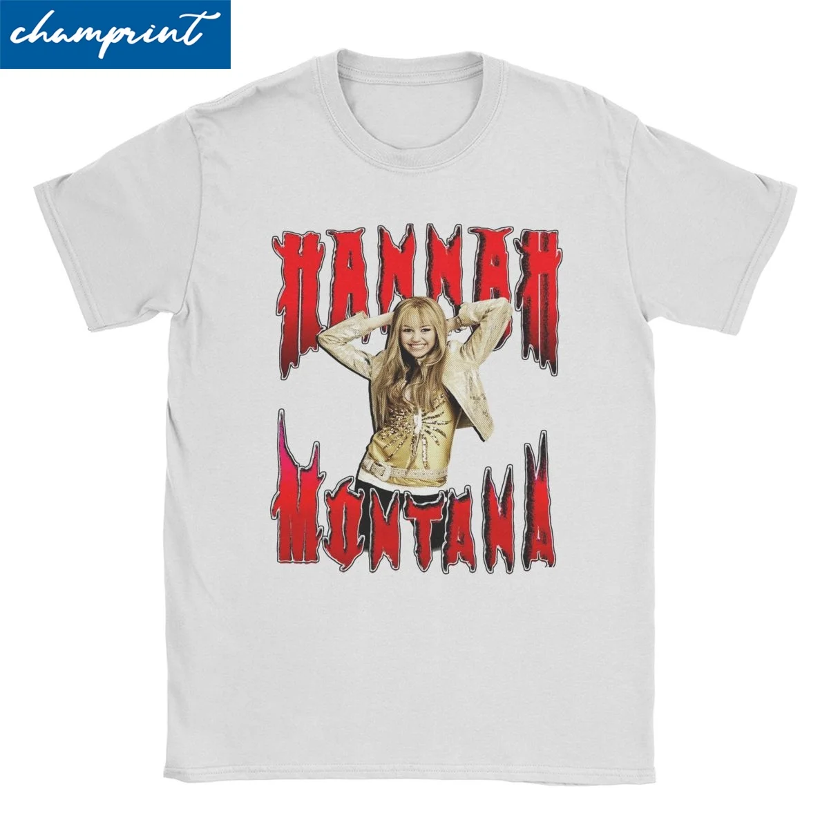 Hannah Montana Rock T-Shirts Men Women Funny Pure Cotton Tees Round Collar Short Sleeve T Shirts 4XL 5XL Clothing