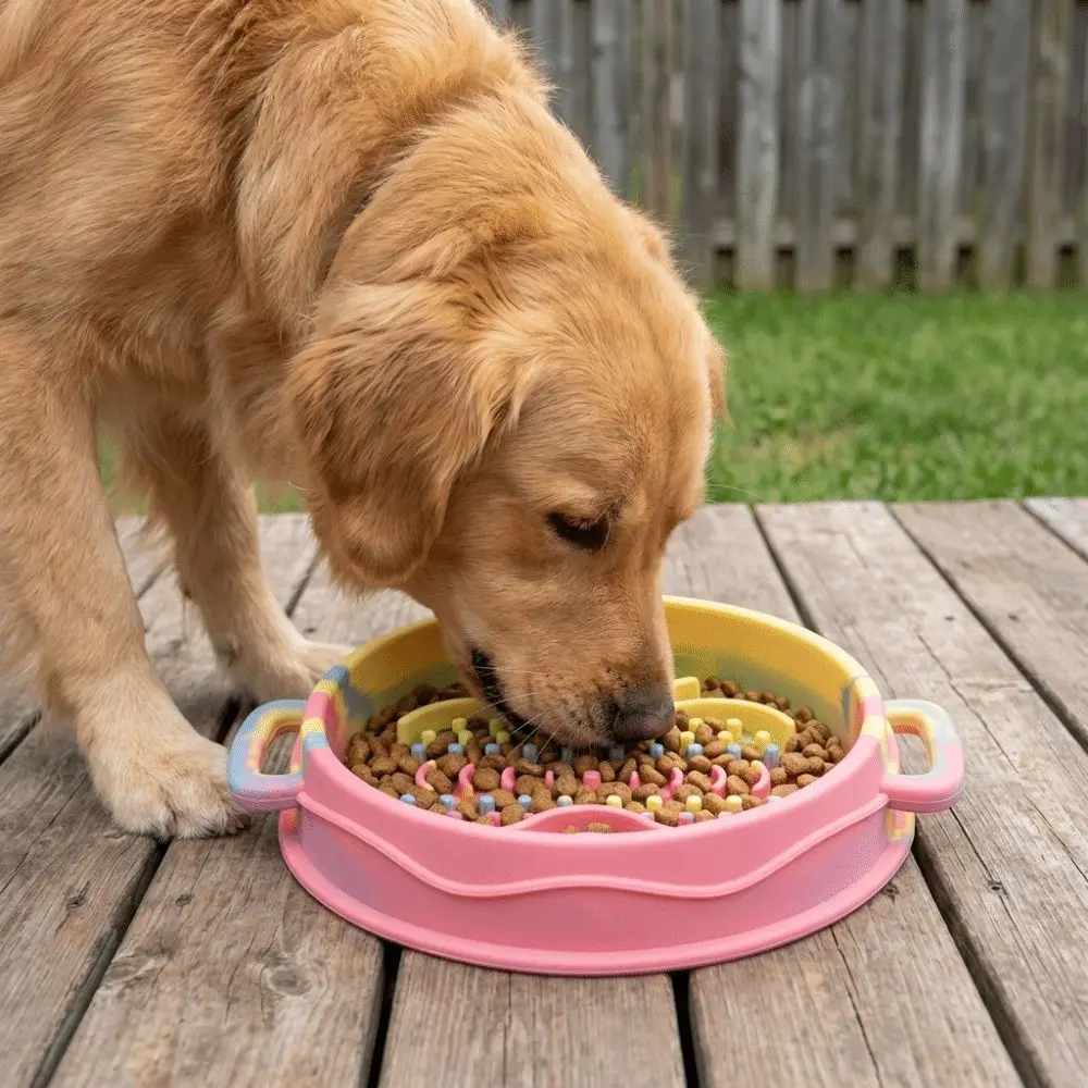 

Silicone Dog Slow Feeder Bowl Dual Handles Non-Slip Dog Treat Bowl with Suction Cup Anti-choking Anti-Choke Bowl Feeding Pets