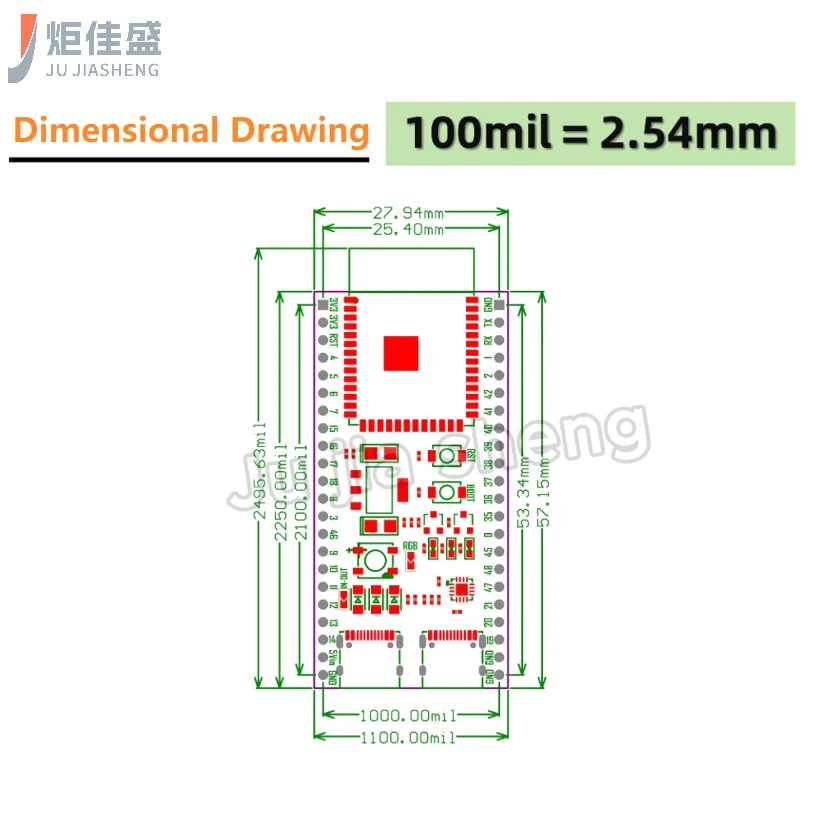 ESP32-S3 Dual Type-C Entwicklungsboard-Modul N16R8 N8R8 Antennenbasis und ESP32 S3 44-Pin Erweiterungsboard Kombinations-Kit – Detail 7