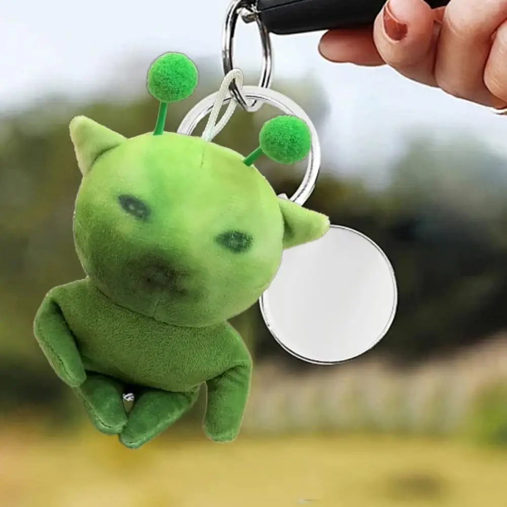 3D Fluffy Animal Doll Charms Cute Plush Green Cat Pendant For Keychain Phone Decoration DIY Backpack Pendant Supplies