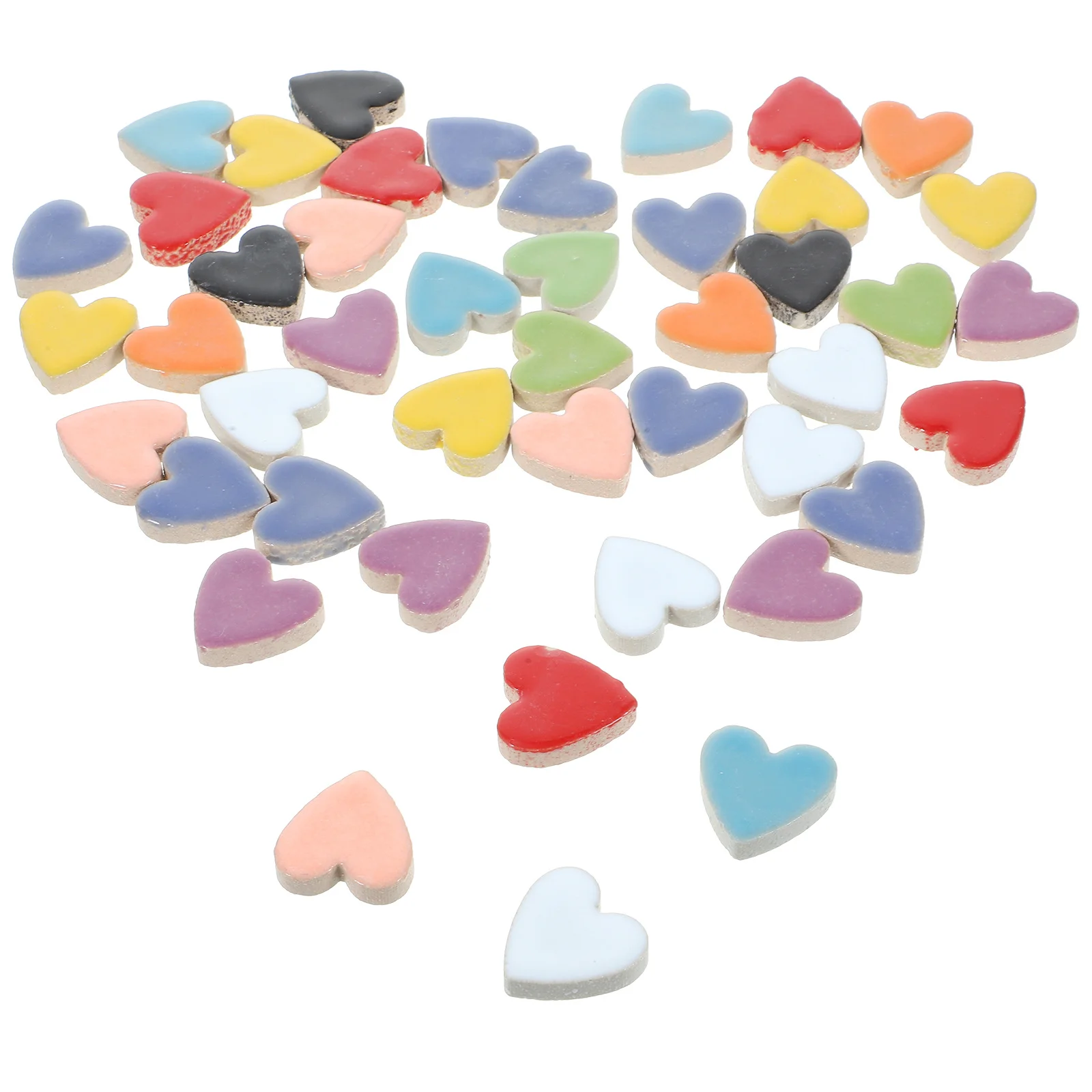 

200g Ceramic Heart Shape Mosaic Tiles Colorful Pieces for DIY Decoration Arts Craft Supplies Heart Shape Tiles