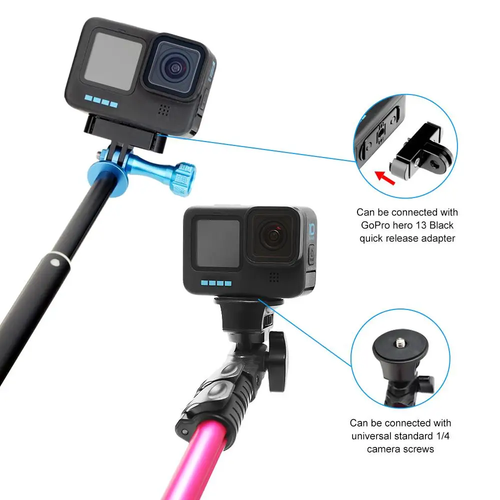 PULUZ Quick Release Magnetic Folding Base Adapter for GoPro HERO12 Black/11 Black/11 Black Mini/10 Black/9 Black/8 Black/Max