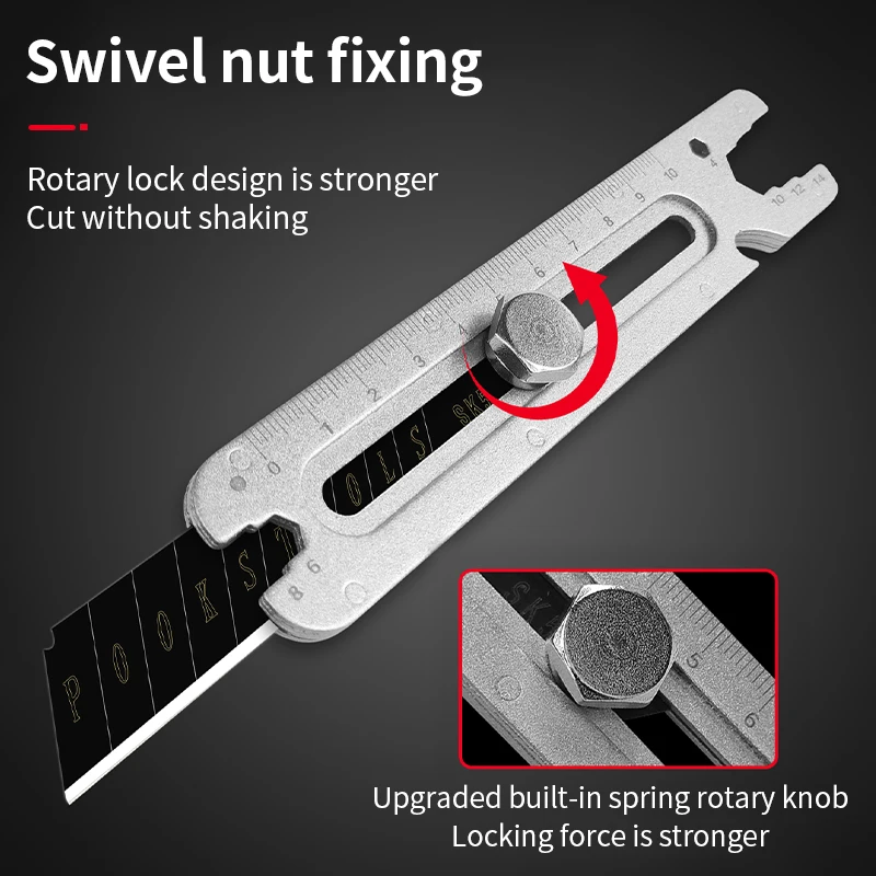 LUXIANZI 6 In 1 Multifunctional Pocket Utility Knife Stainless Steel Heavy Duty Box Cutter For Cartons Unboxing Cutting Tool