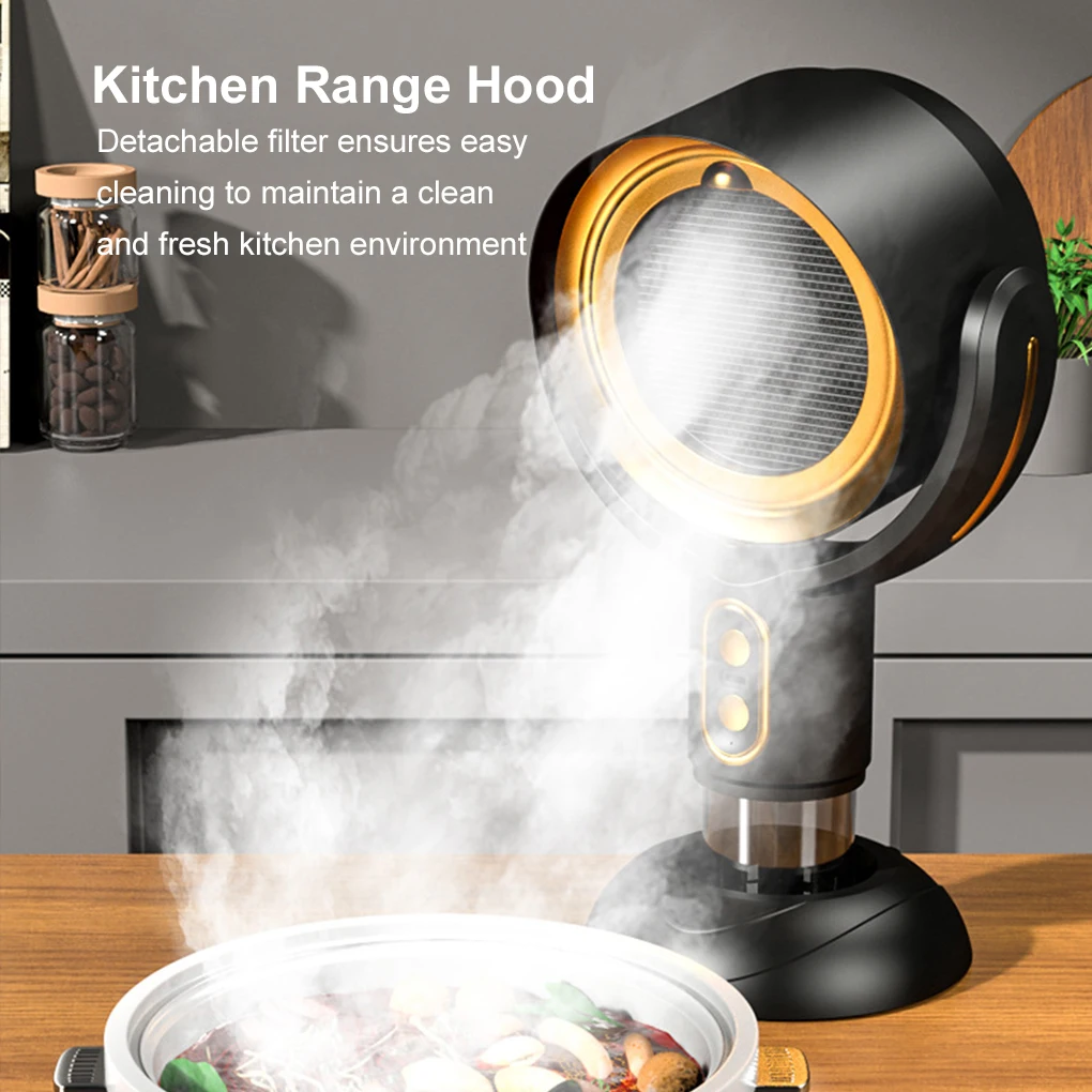 Desktop Range Hood Mini Suction Extractor Hood USB Charging Angle-adjustable Camping Picnic Hot Pot Range Hood Kitchen Hood