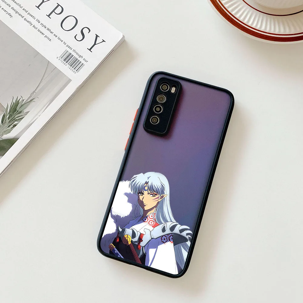 Phone Case For Samsung S21 Plus S24 S23 S22 S20Ultra A53 A54 A71 A72 A73 A34 A51 A52 Inuyasha Sesshoumaru Translucent Back Cover