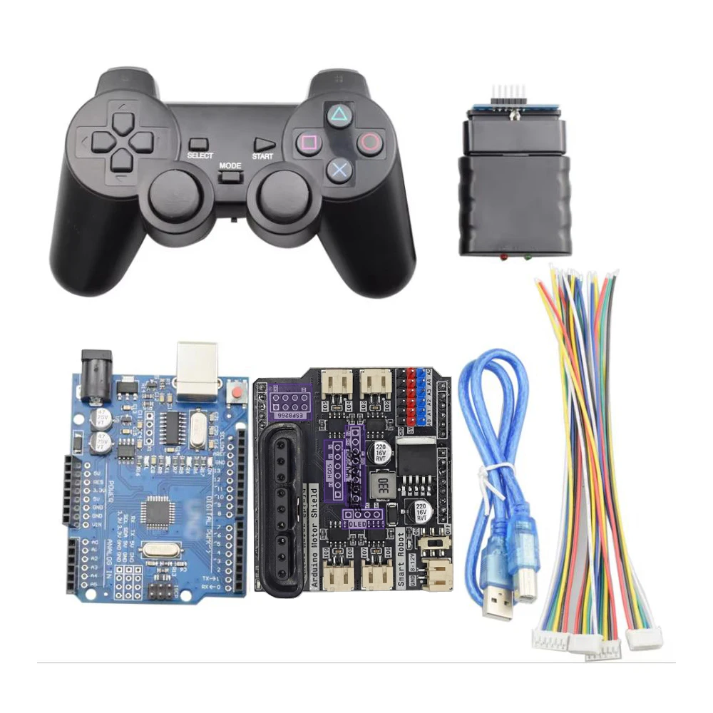 kit-de-control-remoto-inalambrico-para-robot-con-ruedas-mecanum-para-arduino-con-joystick-ps2-placa-r3-placa-controladora-de-motor-de-4-canales