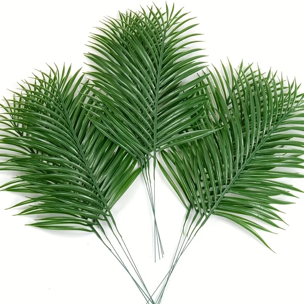 10 Pcs Artificial Plants Tropical Palm Leaves Hawaii Luau Birthday Party Wedding Decor Fake Plants for home and living room