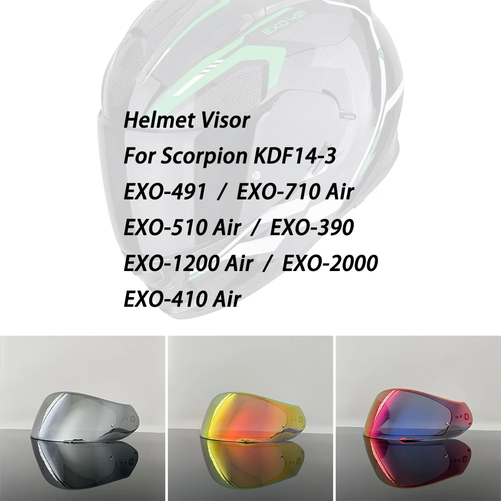 Visera de Repuesto para Cascos Scorpion EXO 491 / 510 / 710 / 1200 / 2000 390 410 Air, Lente Protectora, Parabrisas, Gafas