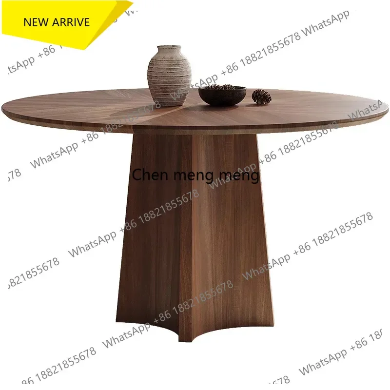 

z183 Обеденный стол-трансформер на 8 человек, круглый, в ретро-стиле, для гостиной, деревянный, для дома и приемных зон