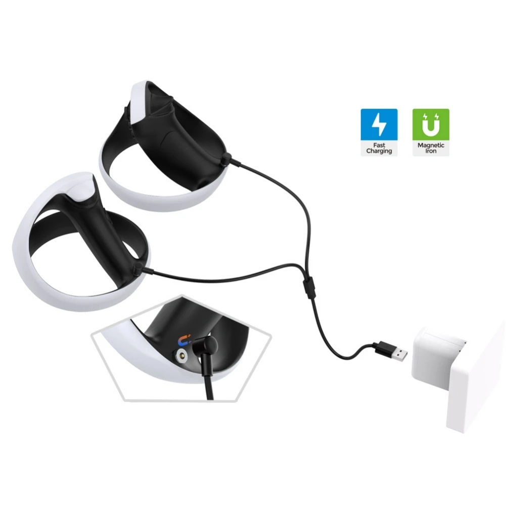 Cable de datos USB magnético 2 en 1 para Switch/PS5, Cable de carga tipo C para PSVR2 Play & Plug, mango de cargador rápido, accesorios de juego