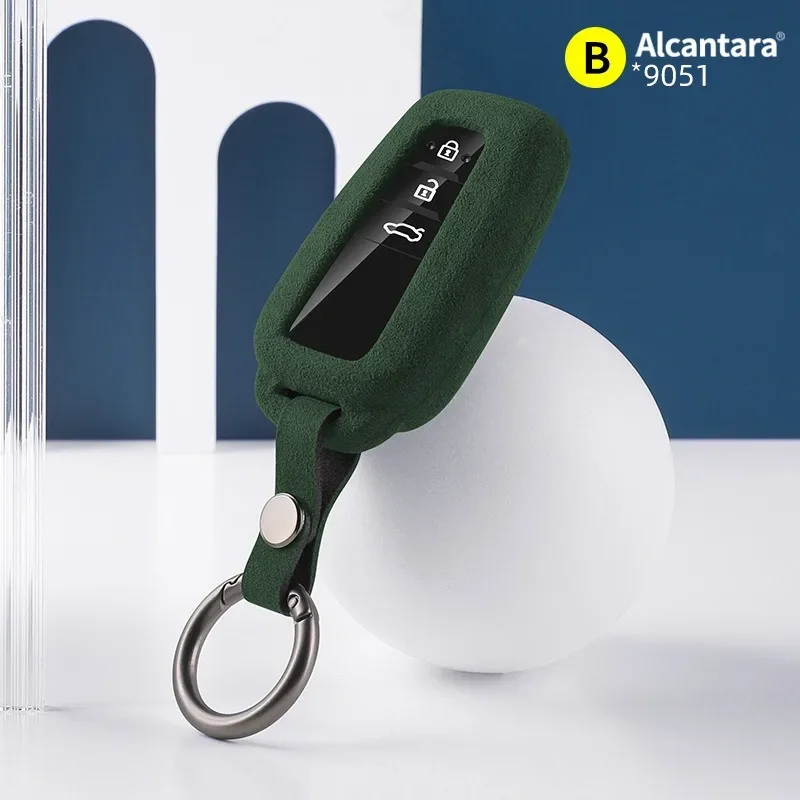 

For Toyota Camry Highlander C-HR Wildlander Suede Key Case Key Chain Protective Case Car Accessories