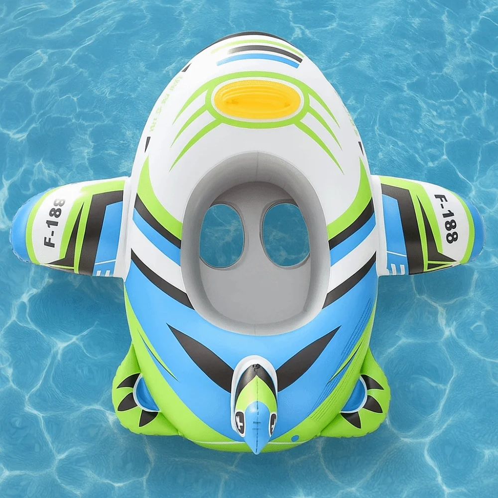 Aircraft Shape Baby Swim Ring Inflatable Circle Seat Swimming Circle Floating Inflatable Toy Baby Swimming Float Seat Party