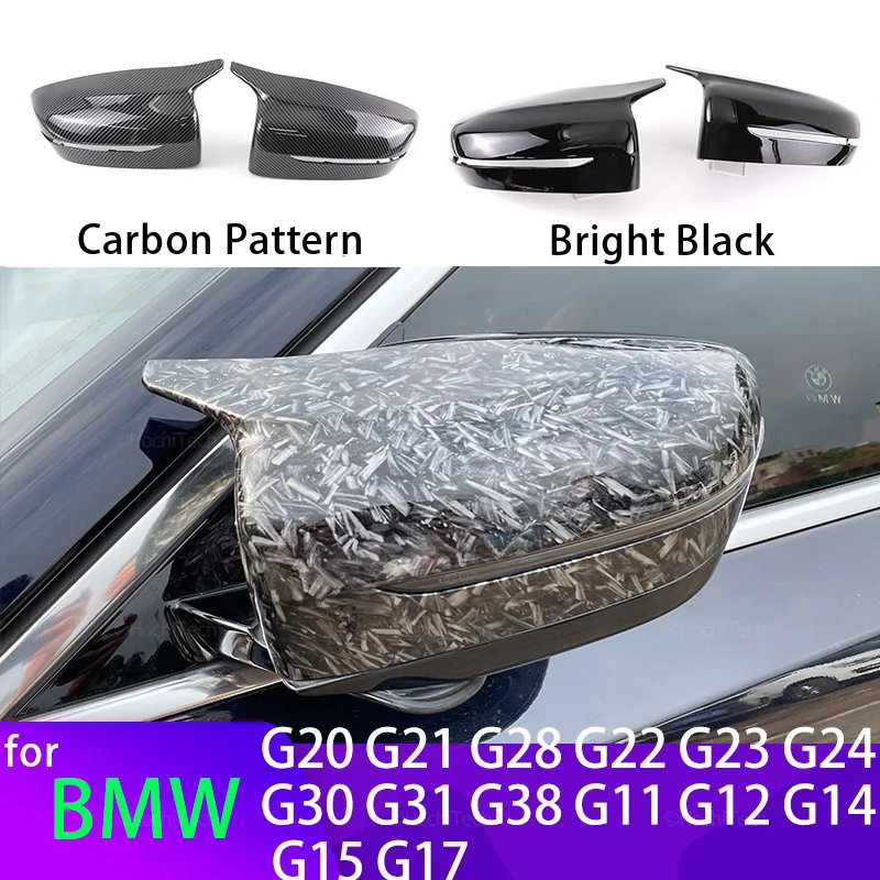 

Carbon Fiber Black Side Wing Rearview Mirror Cover Cap For BMW 3 4 5 7 Series G30 G28 G30 G31 G38 G22 G11 G12 2016-2018