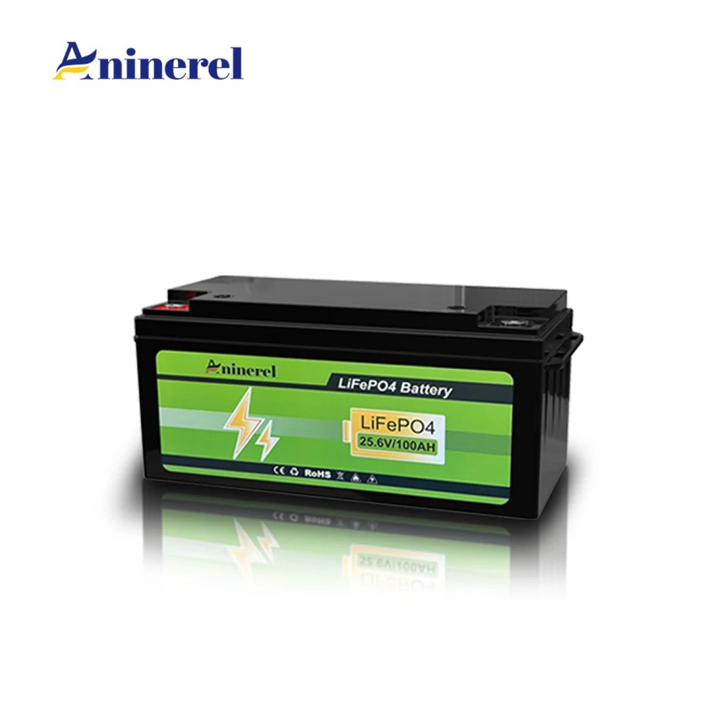 Aninerel Solar Inverter + Batterijsets 220VAC 4200W 12V 120A Zuivere Sinusgolf Hybride PV Huishoudelijke Inverter Ingebouwde MPPT Met WIFI + 25.6V 100AH LiFePO4 Draagbare Solar Opslagbatterij Met