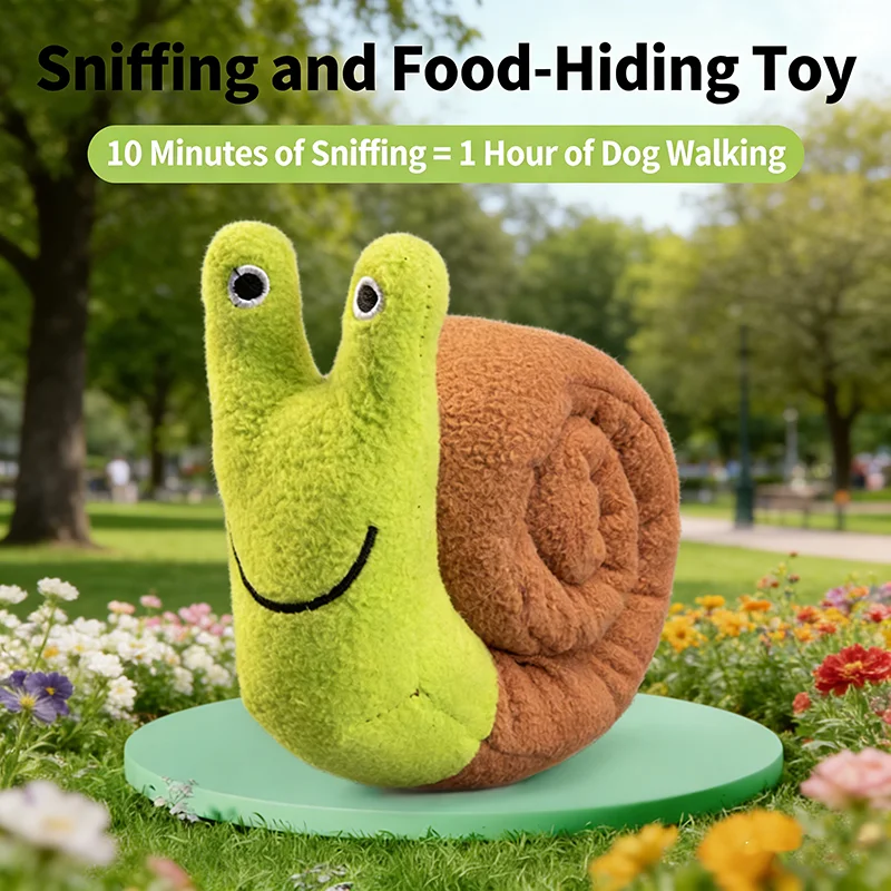 Juguete interactivo con forma de caracol para perros y gatos, juguete para masticar con sonido, juguete de entrenamiento para limpieza de dientes, juguete para aliviar el aburrimiento
