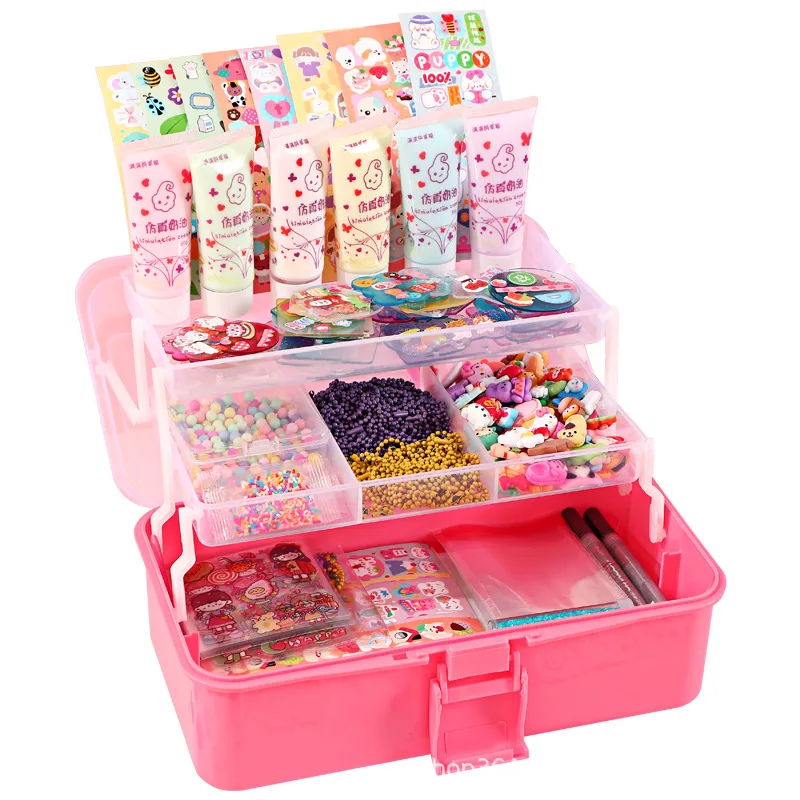 Goo Card Sticker Set Goo Chuck Cream Adhesive Sticker Hand Account Full Set DIY Material Storage Box Children's Toys