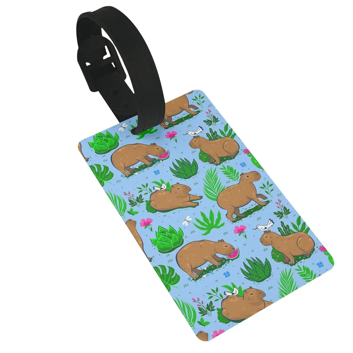 Capybara Is My Spirit Animal Luggage Tags Suitcase Accessories Travel Baggage Boarding Tag Portable Label Holder ID Name Address