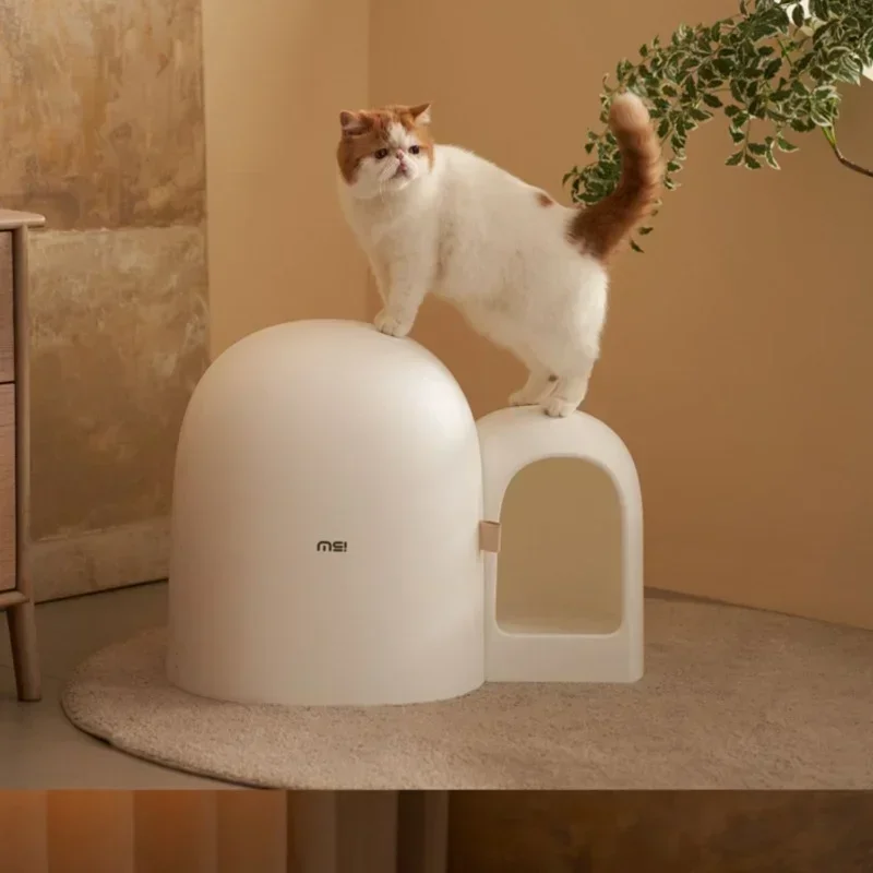 Simple Cat Litter Box Creative Corridor Type Cat Toilet Isolation Odor Prevention Goods for Cats Safety Material Cat Accessories