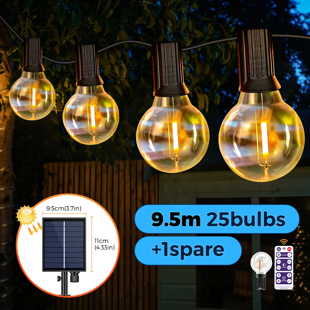 Mexllex G40 LED Solar String Light 17.25m 3