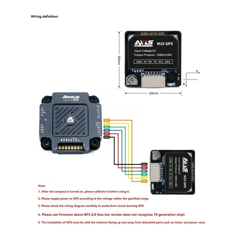 Axisflying M10 GPS Module Built-In Electronic Compass QMC5883 UBLOX Protocol For RC Airplane FPV Long Range