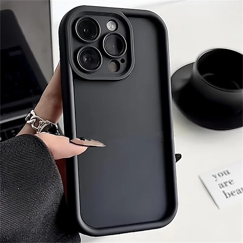 Candy Color Silicone Case For iPhone 16 15 14 Pro Max Plus 13 12 11 Pro Shockproof Bumper Luxury Soft Phone Protective Cover