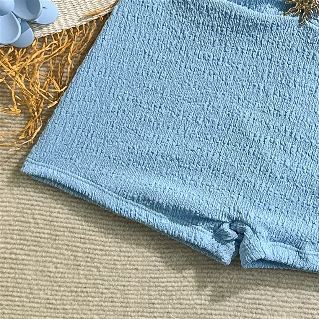 2026 Geraffter, ausgeschnittener Damen-Badeanzug, einteiliger Badeanzug, gepolsterter Monokini-Shorts-Badeanzug, Badebekleidung, Badeanzug V7824 – Detail 26