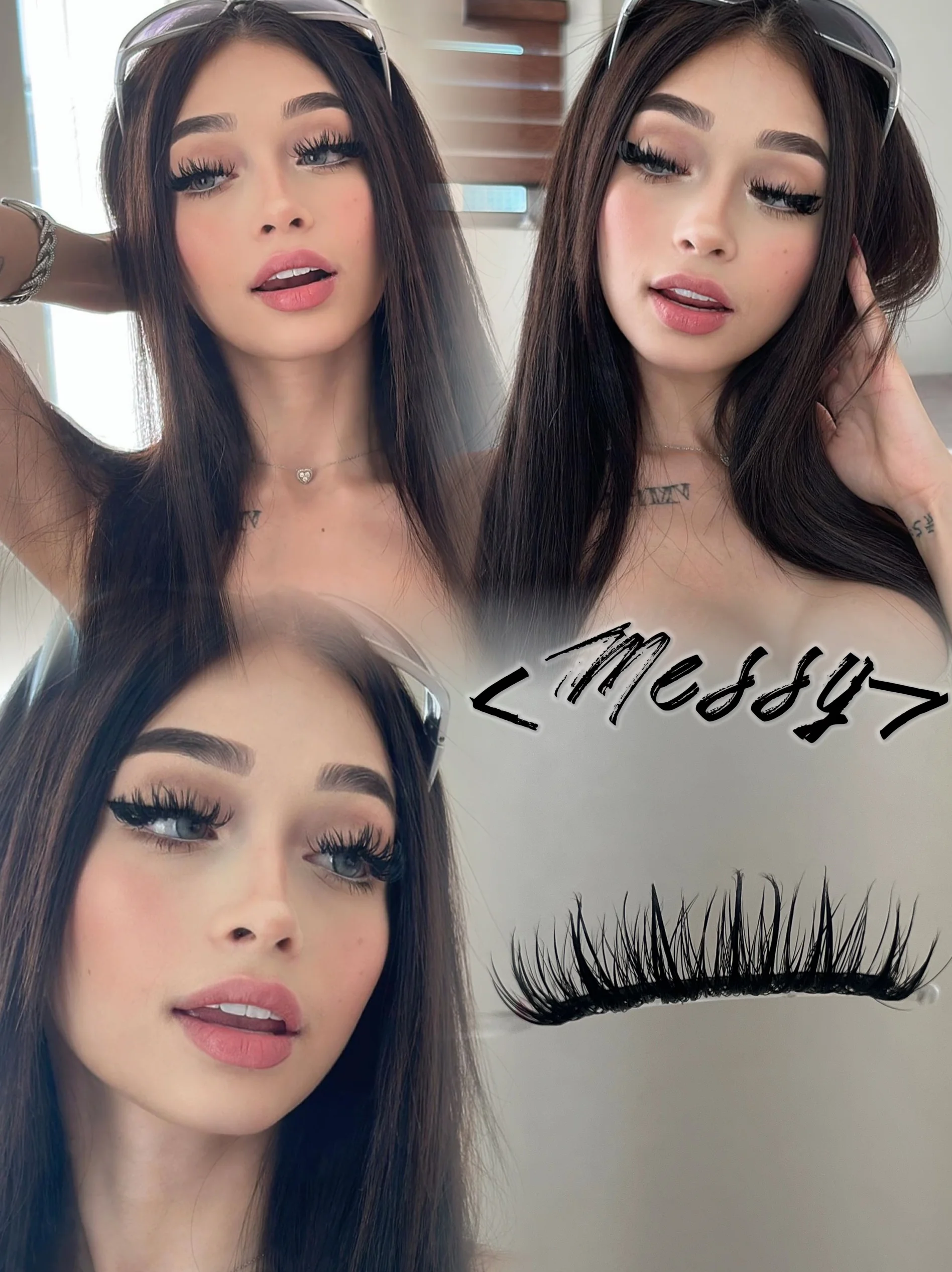 Cílios postiços naturais banda fina feitos à mão cílios cosplay moda coreana extensão fina ferramentas de maquiagem, distribuição aleatória