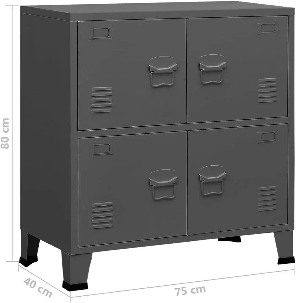 Industrial Filing Cabinet,Metal Cabinets With Doors And Shelves,Pantry Cabinet,Small Liquor Cabinet,With Air Vents And Name Tag