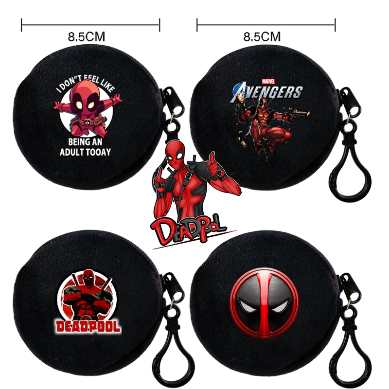 Deadpool Marvel Plush Coin Purse Portable Movie Cartoon Print Kids Childern Wallet Purse Teenage Coin Bank Card Storage Bag Gift