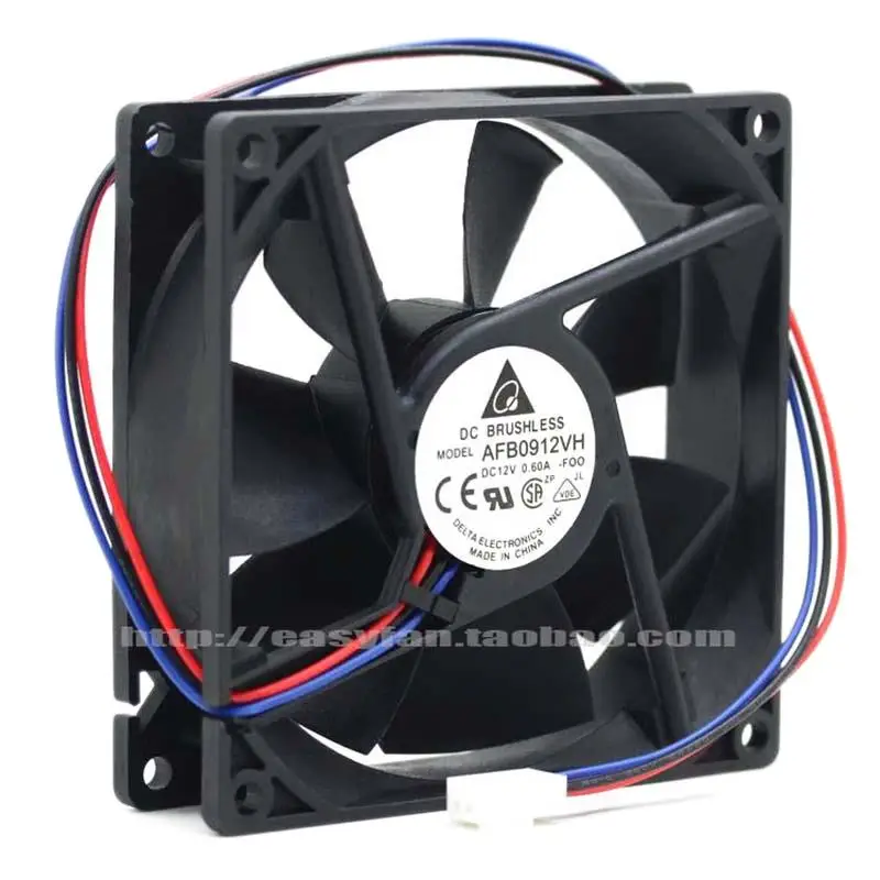 

Delta AFB0912VH 9025 9cm 0.6A 12V Large Air Volume Dual Ball Fan 92×92×25mm Cooling Fan Cooler