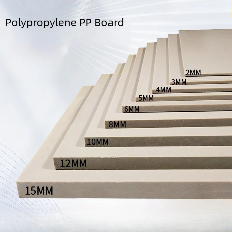 Tablero de Plástico PP Beige, Tablero de Ingeniería Resistente al Agua, Tablero de Nailon Resistente al Desgaste, PPR Gris Resistente a Ácidos