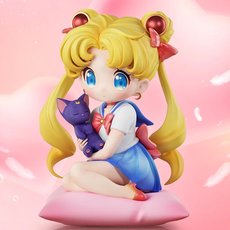 

13cm Model Nana Sitting Q-Version Tsukino Usagi Sailor Moon Gk Trendy Toys Sailor Moon Anime Figures Decoration Kids Dolls Gifts